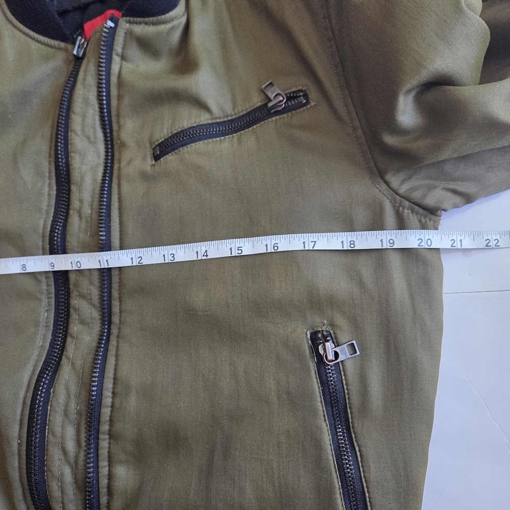 William Rast For Target Olive Bomber Jacket with Black Trim - Picture 6 of 12